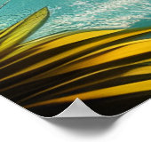 Plage tropicale sable océan palmiers Affiche (Coin)