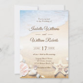 Plage tropicale Starfish Mariage Invitation (Devant)