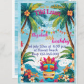 plage tropicale tiki luau personnalisée Invitation
