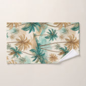 PLAGE TROPICALE VERTE ET BRUNE AVEC PALMIERS (Serviette à main)