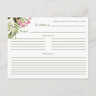Plage tropicale verte Rose Floral Recettes Cartes