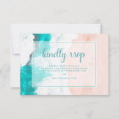 Plage Turquoise Ocean Coastal Wedding RSVP (Devant)