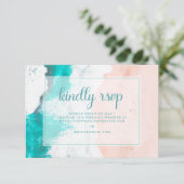 Plage Turquoise Ocean Coastal Wedding RSVP (Debout devant)