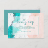 Plage Turquoise Ocean Coastal Wedding RSVP (Devant / Derrière)