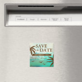 Plage Turquoise tropicale Magnet Réservez la date (In Situ (Lave-vaisselle))