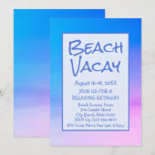 Plage Vacay Getaway Vacation Invitation (Devant / Derrière)