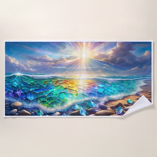 Plage Vagues de tranquillité Crystal Ocean Serviette cou (Devant)