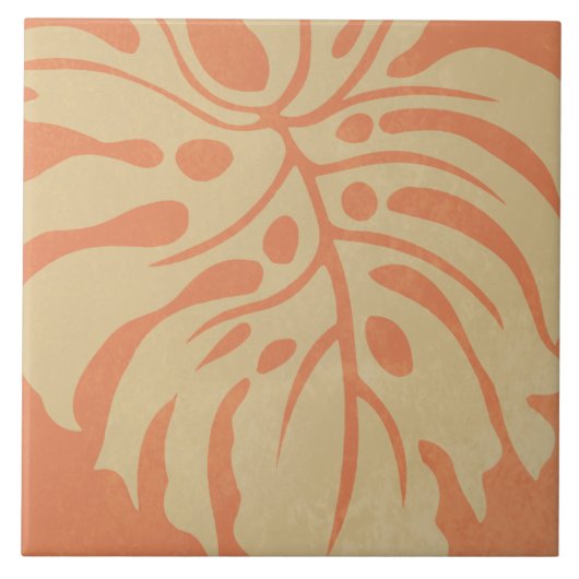 Plage Vibes Monstera carreaux d'art (Devant)