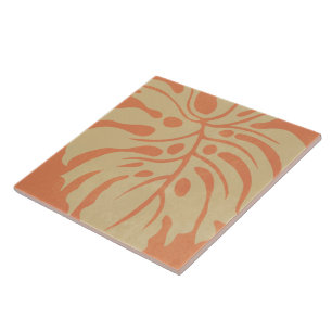 Plage Vibes Monstera carreaux d'art