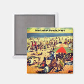 Plage vintage de Nantasket, Massachusetts Magnet (Recto/Verso)