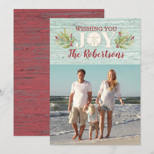 Plage Vous Souhaitant Joie Noël Carte de vacances