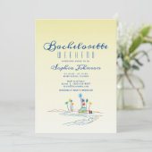 Plage Week-end Bachelorette Itinéraire Invitation (Debout devant)