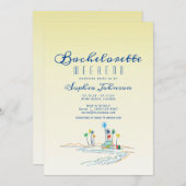 Plage Week-end Bachelorette Itinéraire Invitation (Devant / Derrière)
