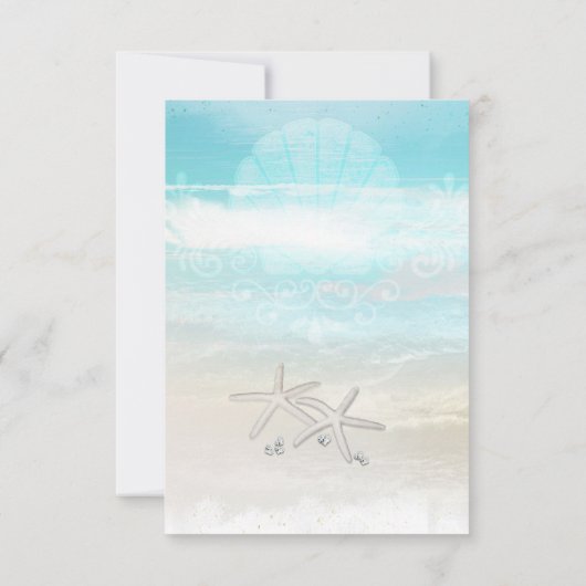 Plage White Starfish Elégant Numéro de table d'été (Dos)