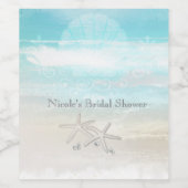 Plage White Starfish Élégant Vin d'été Étiquettes (Étiquettes simples)