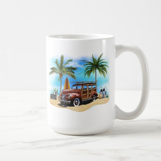 Plage Woody Wagon Mug (Droite)