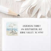 Plages Chaises Côtier Nouveau Étiquette d'adresse (En situation)