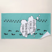 Plages conviviales pour les chiens Drôle serviette (Devant)