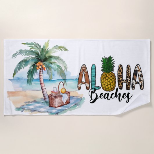 Plages D'Aloha ! Serviette de plage (Devant)