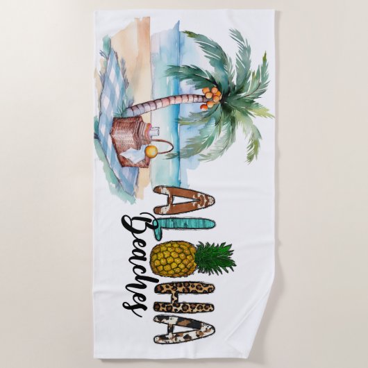 Plages D'Aloha ! Serviette de plage (Devant)