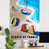 Plages de France - stranden van Frankrijk Poster (Thuiskantoor)