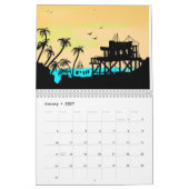 Plages et calendrier 2017 d'art de surf (Jan 2027)