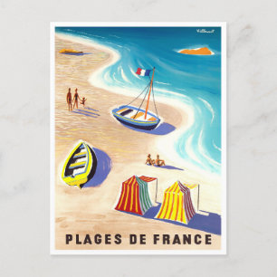Plages françaises voyage vintage Carte postale