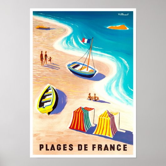 Plages françaises voyage vintage Poster (Devant)