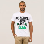 PLAGES M'AIME, Drôle T-Shirts de plage Hommes (Devant entier)