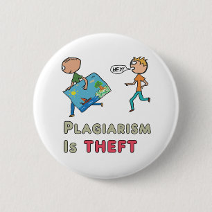 Plagiaat is diefstal ronde button 5,7 cm