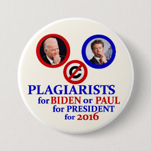 Plagiaristen voor Biden of Paul Ronde Button 7,6 Cm