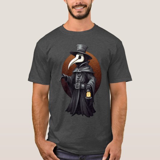 Plague Doctor Lantern T-Shirt – Dark Gothic (Devant)