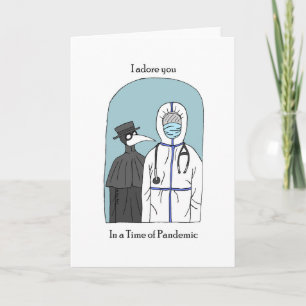 Plague Doctor met COVID-arts Grappig Ik hou van je Kaart