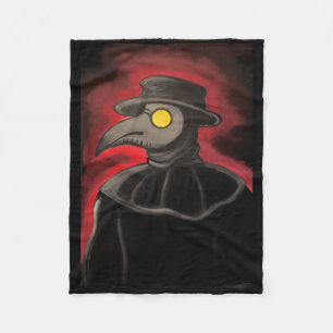 Plague Doctor Painting-Sticker Fleece Deken