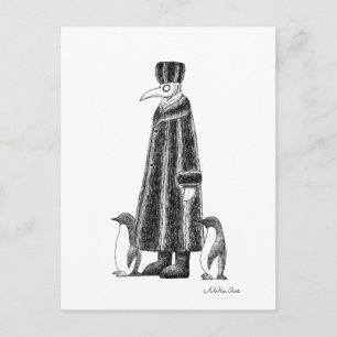 Plague Doctor Portrait Winter Disease Creepy Art   Briefkaart