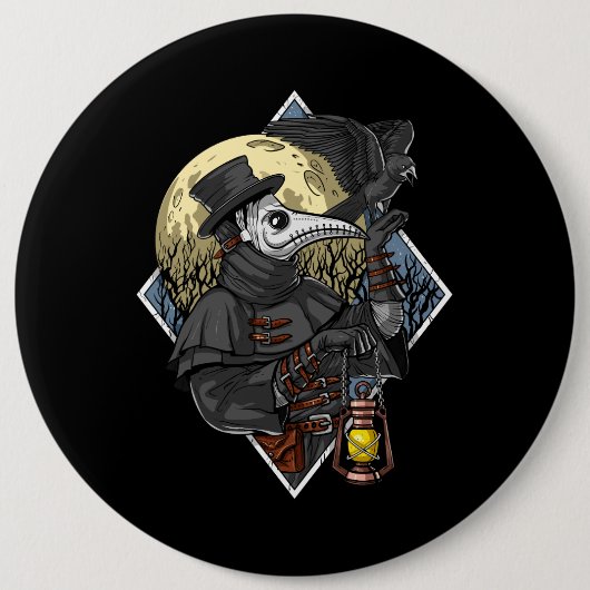 Plague Doctor Ronde Button 6,0 Cm (Voorkant)