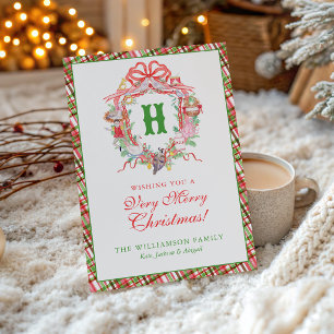 Plaid 12 dagen van Kerst Monogram Wapen Feestdagenkaart