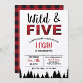 Plaid 5e anniversaire Invitation Wild & Five (Devant / Derrière)