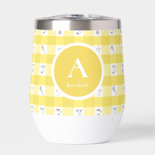 Plaid à monogramme citron (Avant)