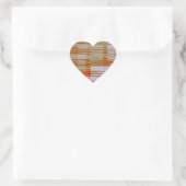 Plaid-achtig Hart Sticker (Tas)