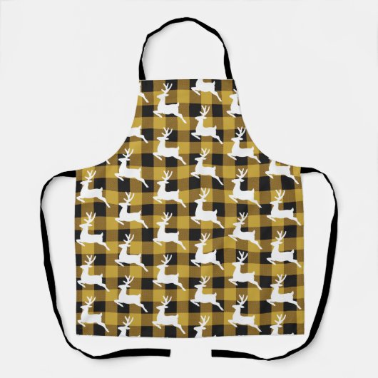 Plaid and deer apron schort (Voorkant)