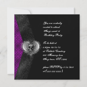 Plaid and Skull Gothic Sweet 16 Invitations d'anni