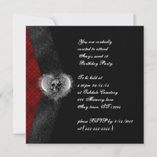 Plaid and Skull Gothic Sweet 16 Invitations d'anni