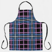 Plaid Apron – Blue & Lavender Checkered Kitchen Schort (Voorkant)