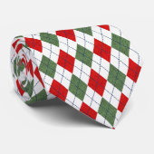 Plaid Argyle Rood en Groen Mannen Stropdas (Opgerold)