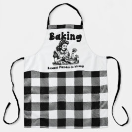 Plaid Arpon Retro Humor Bakken omdat moord is Schort