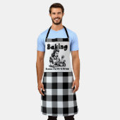 Plaid Arpon Retro Humor Bakken omdat moord is Schort (Gedragen)