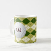 Plaid avec la boule de golf, tasse de café (Devant gauche)