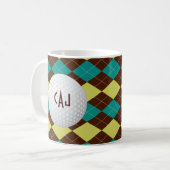 Plaid avec la boule de golf, tasse de café (Devant gauche)