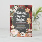 Plaid Baking Spirits Bright Christmas Baking Party Kaart (Staand voorkant)